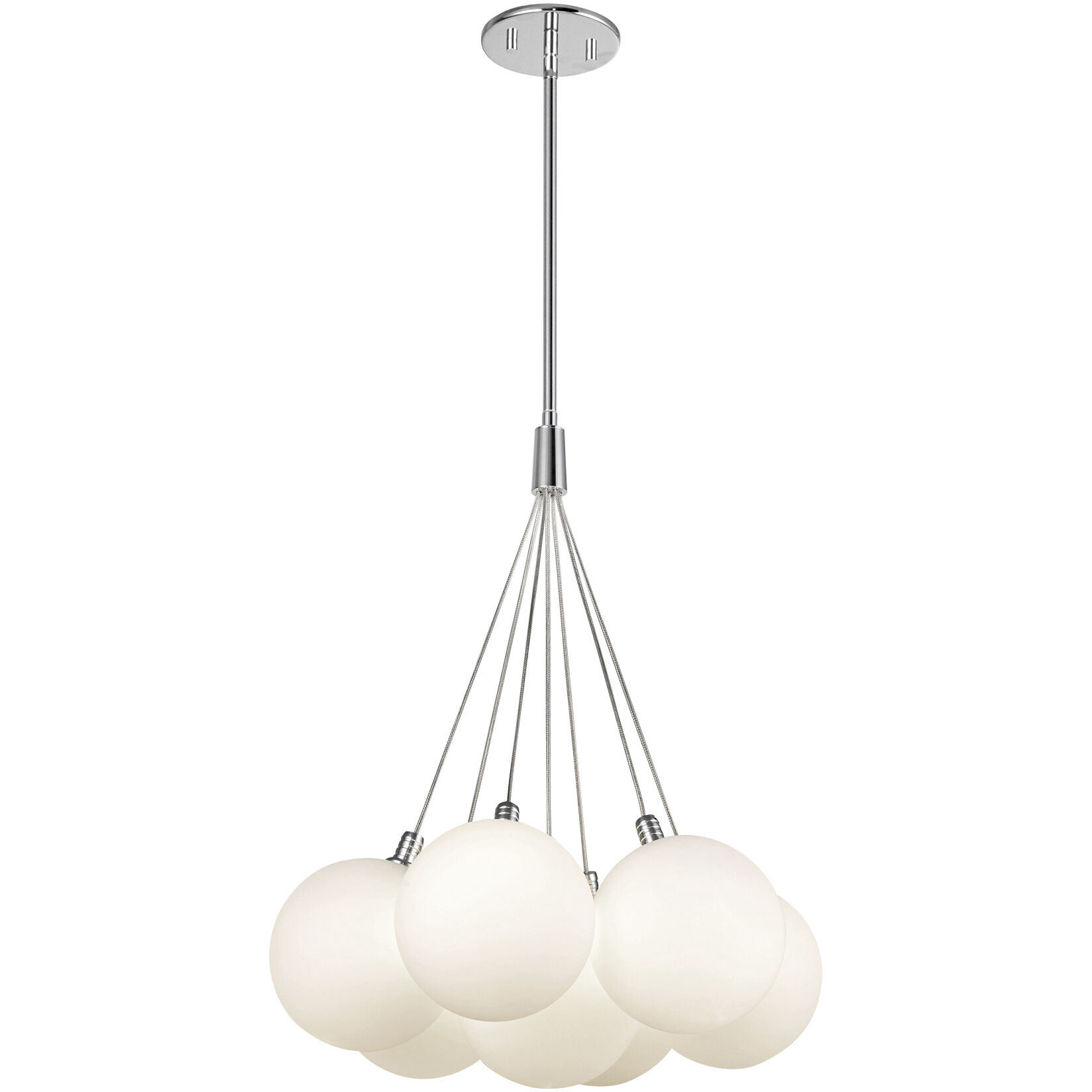 Bolla LED 16.5 inch Opal Glass Chandelier Ceiling Light in Steel, Matte Opal Glass