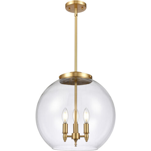 Ballston Athens LED 15.75 inch Satin Gold Statement Pendant Ceiling Light in Clear