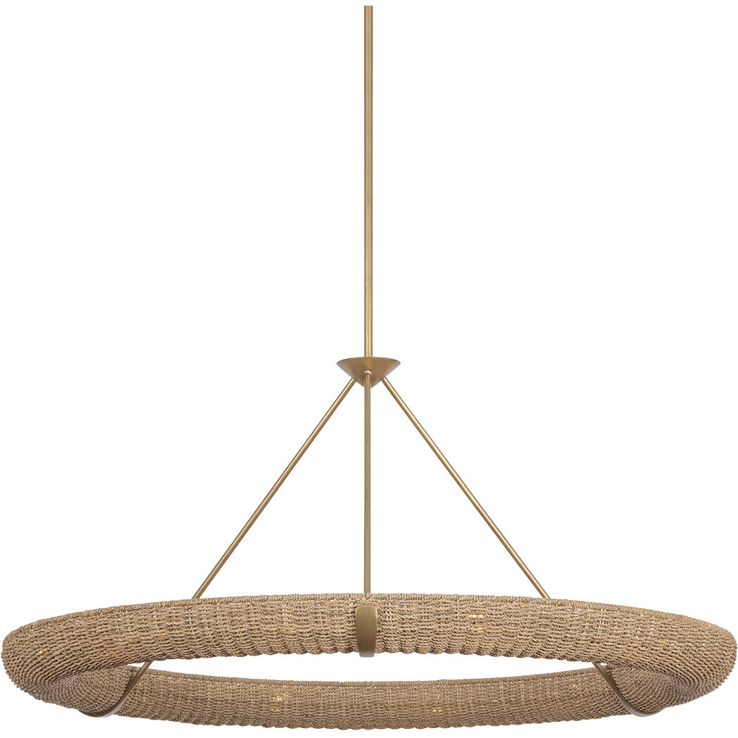 Floyd 12 Light 52 inch Patina Gold Leaf Chandelier Ceiling Light