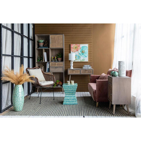 Palapa Black and Natural and White Armchair, With Cushion