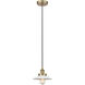 Edison Halophane 1 Light 9 inch Antique Brass Mini Pendant Ceiling Light