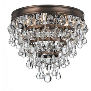Calypso 3 Light 10.5 inch Vibrant Bronze Flush Ceiling Light