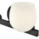 Mae 2 Light 15 inch Black Bath Light Wall Light