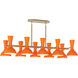 Clare 10 Light 45.75 inch Modern Brass Chandelier Ceiling Light in Pumpkin
