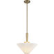 Alora Mood Bridgette Pendant Ceiling Light in Brushed Gold and Folded White, Linen Shade