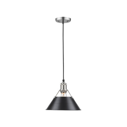 Orwell 1 Light 10 inch Pewter Pendant Ceiling Light in Matte Black, Medium