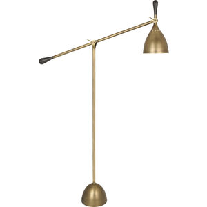 Ledger 52 inch 60 watt Warm Brass with Dark Walnut Floor Lamp Portable Light