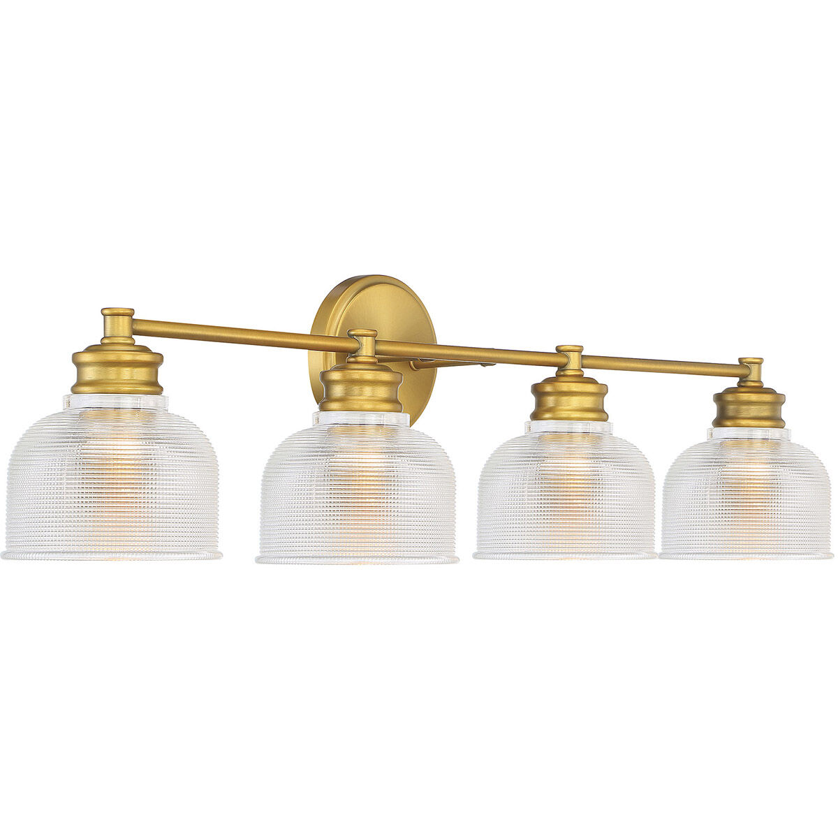 Transitional 4 Light 32 inch Natural Brass Bathroom Vanity Light Wall Light