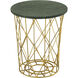 Minter 16 X 14 inch Gold with Green Accent Table