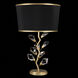 Foret 30 inch 100 watt Gold Table Lamp Portable Light in Black Fabric