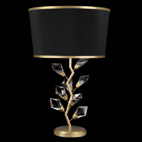 Foret 30 inch 100 watt Gold Table Lamp Portable Light in Black Fabric