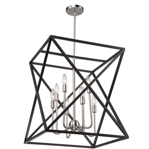 Elements 8 Light 20 inch Black and Polished Nickel Candle Chandelier Ceiling Light