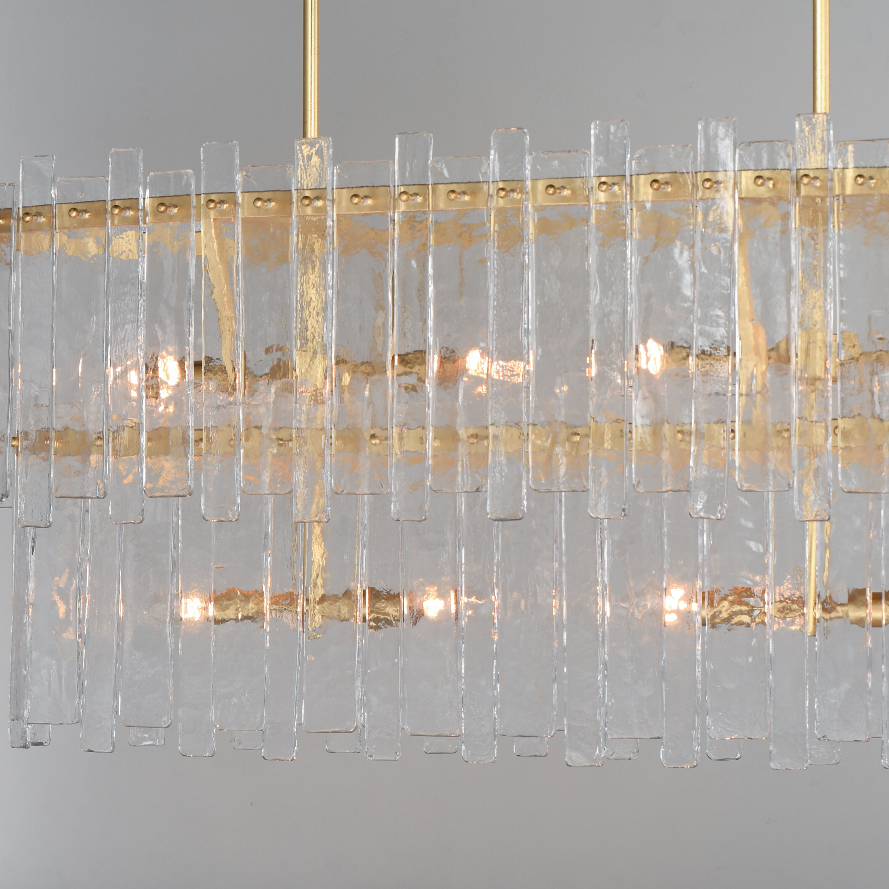 Warren Linear Pendant Ceiling Light in Gold Leaf