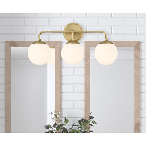 Upper St. Clair 3 Light 23 inch Gold Bathroom Vanity Wall Light