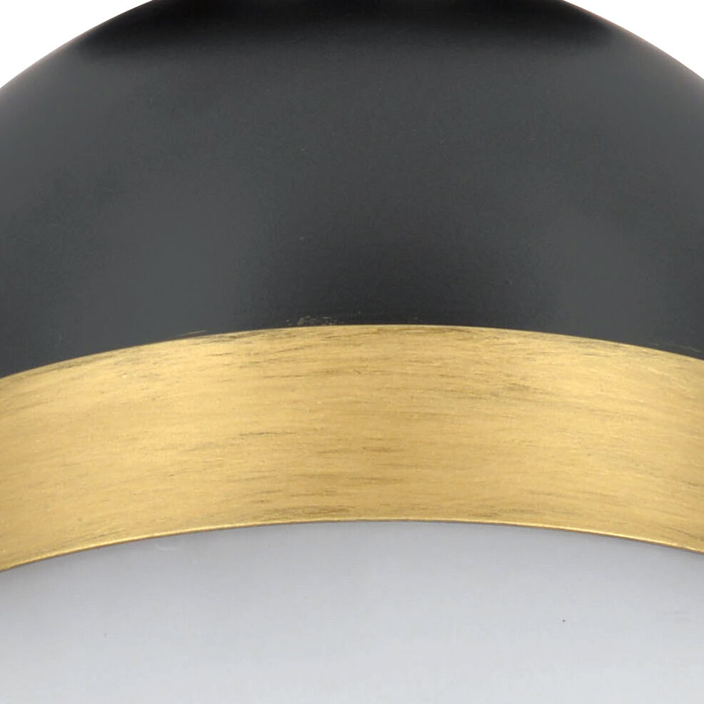 Capsule 1 Light 8 inch Matte Black and Textured Gold Outdoor Semi Flush, Brian Patrick Flynn