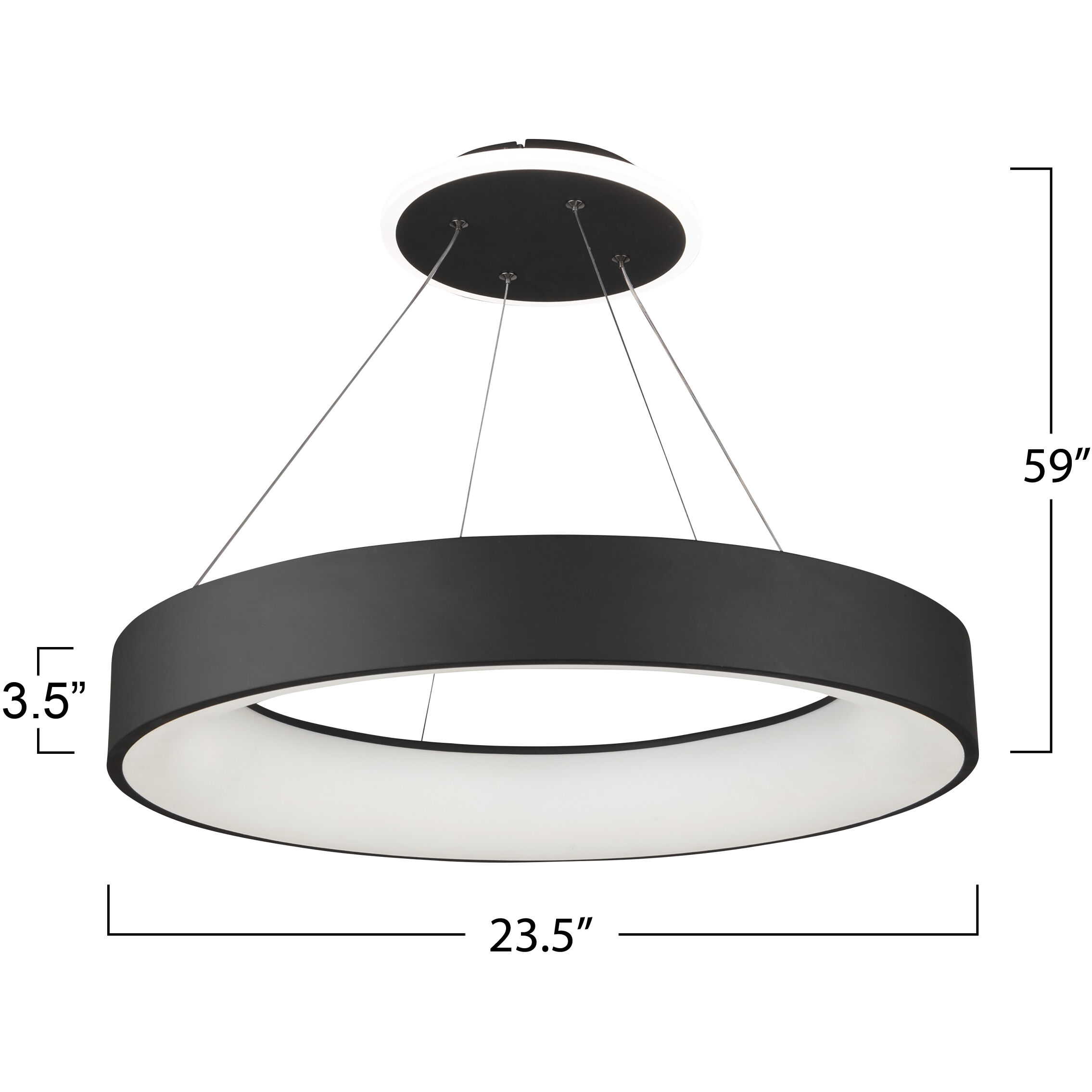 Lazio LED 23.5 inch Black Chandelier Ceiling Light