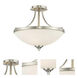 Bordeaux 3 Light 17.13 inch Brushed Nickel Semi Flush Mount Ceiling Light