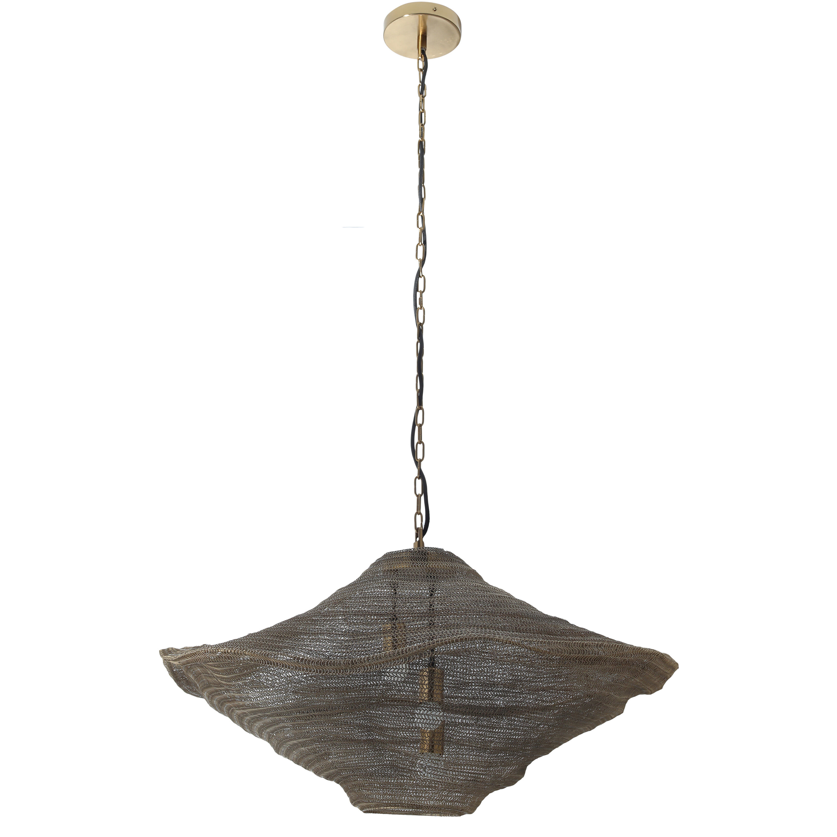 Marseille 3 Light 33 inch Brass Antique Pendant Ceiling Light