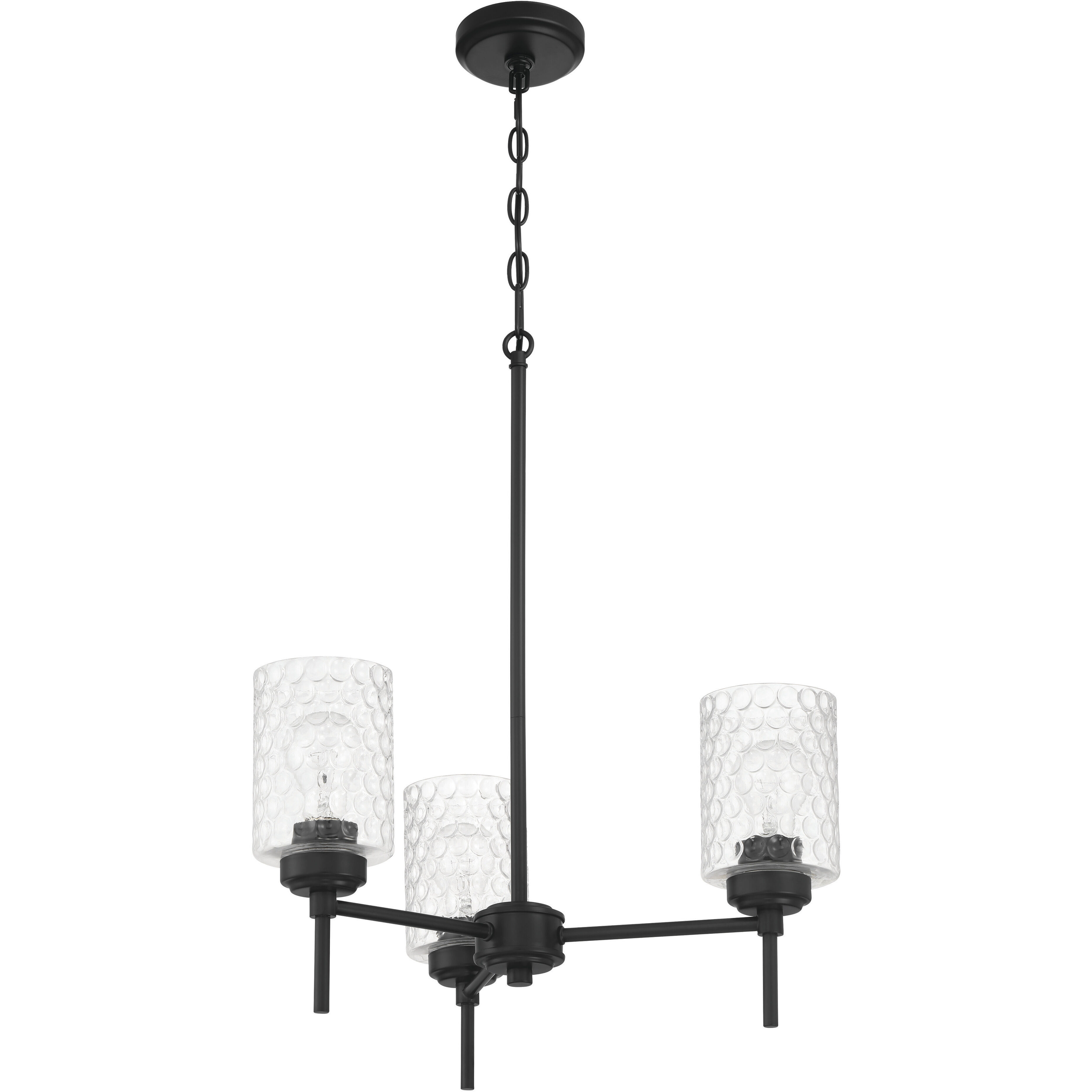 Claire 3 Light 20 inch Flat Black Chandelier Ceiling Light