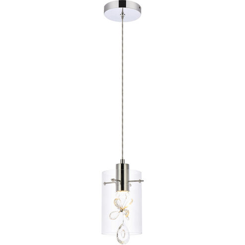 Hana 1 Light 7 inch Chrome Pendant Ceiling Light
