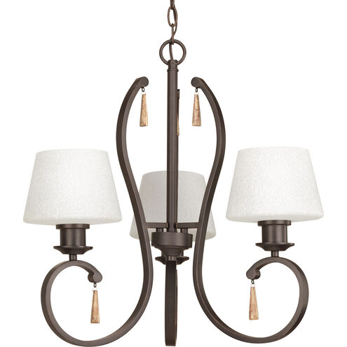 Club 3 Light 23 inch Antique Bronze Chandelier Ceiling Light