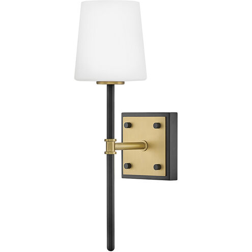 Saunders 1 Light 4.75 inch Black with Lacquered Brass Interior Wall Mount Wall Light
