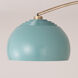 Half Dome 92 inch 14 watt Weathered Brass and White Marble Arc Floor Lamp Portable Light