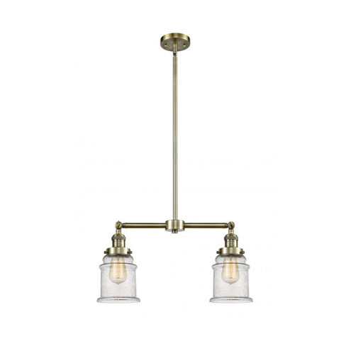 Franklin Restoration Canton LED 21 inch Antique Brass Chandelier Ceiling Light in Seedy Glass, Franklin Restoration