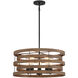 Blaine 5 Light 22 inch Natural Walnut with Black Accents Pendant Ceiling Light