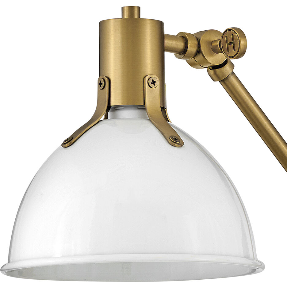 Argo 1 Light 7 inch Polished White with Lacquered Brass Indoor Wall Sconce Wall Light