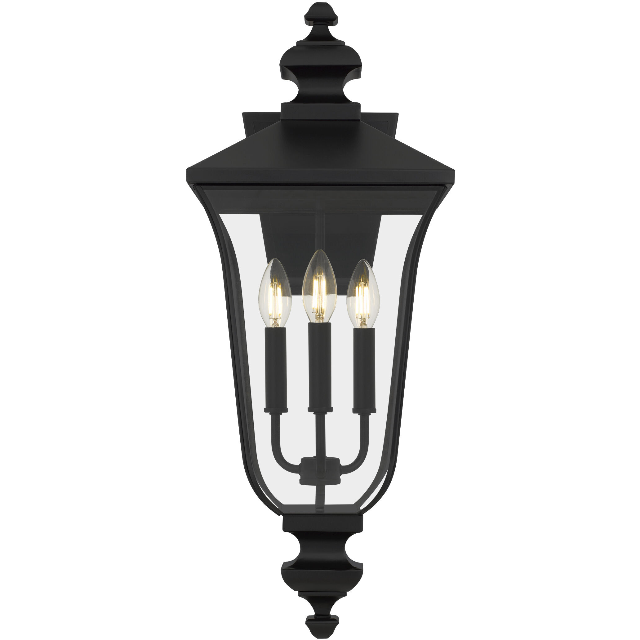 Farley 3 Light 25.25 inch Matte Black Outdoor Wall Lantern