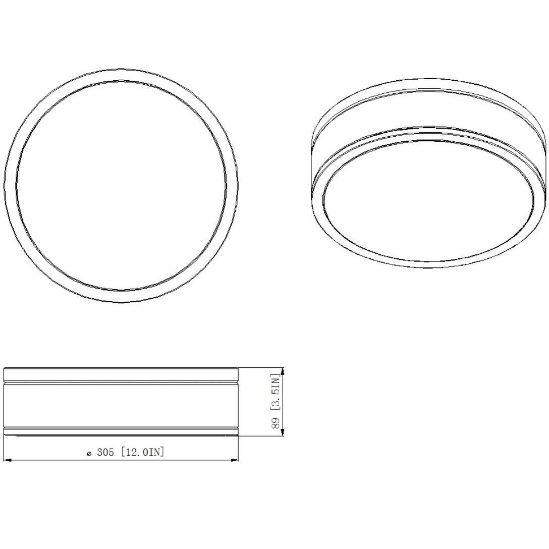 Ballord LED 12 inch Brushed Nickel Flush Mount Ceiling Light
