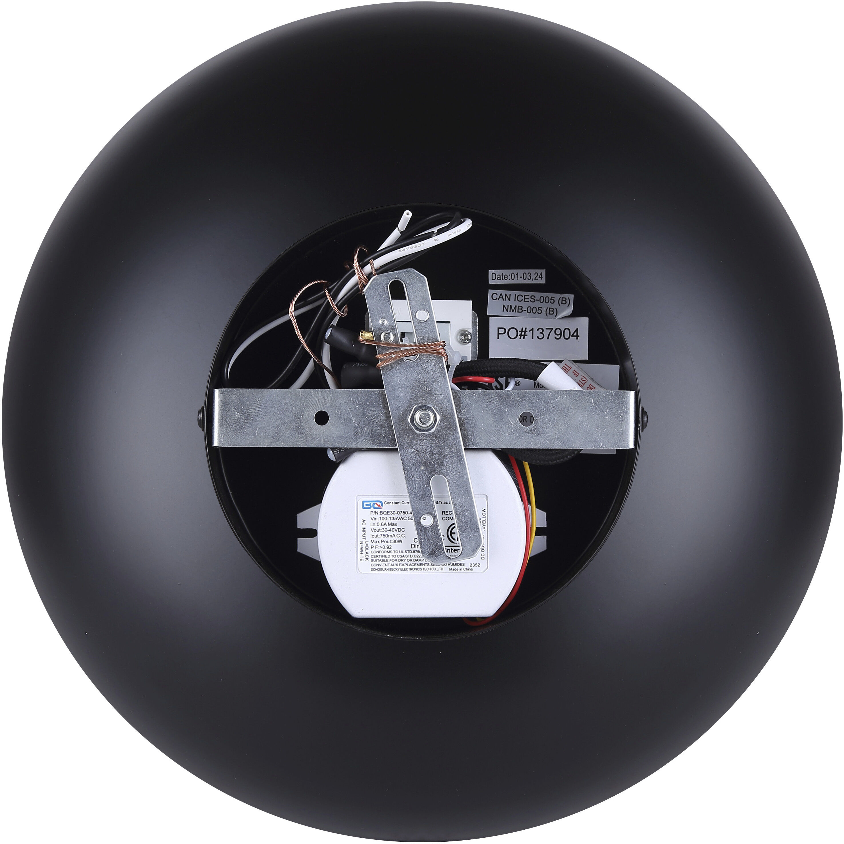 Kelvin LED 15.63 inch Black/Gold Pendant Ceiling Light in Black And Gold