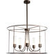 Portico 5 Light 32 inch Coastal Bronze Outdoor Pendant in Seeded Clear, Drum