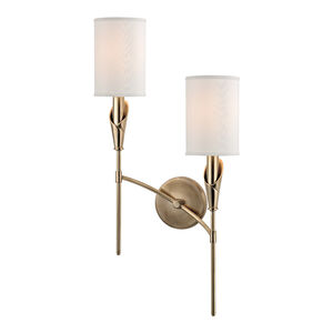 Tate 2 Light 13 inch Aged Brass Wall Sconce Wall Light in Right