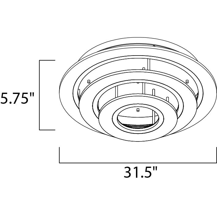 Saturn II LED LED 31.5 inch Matte Silver Flush Mount Ceiling Light