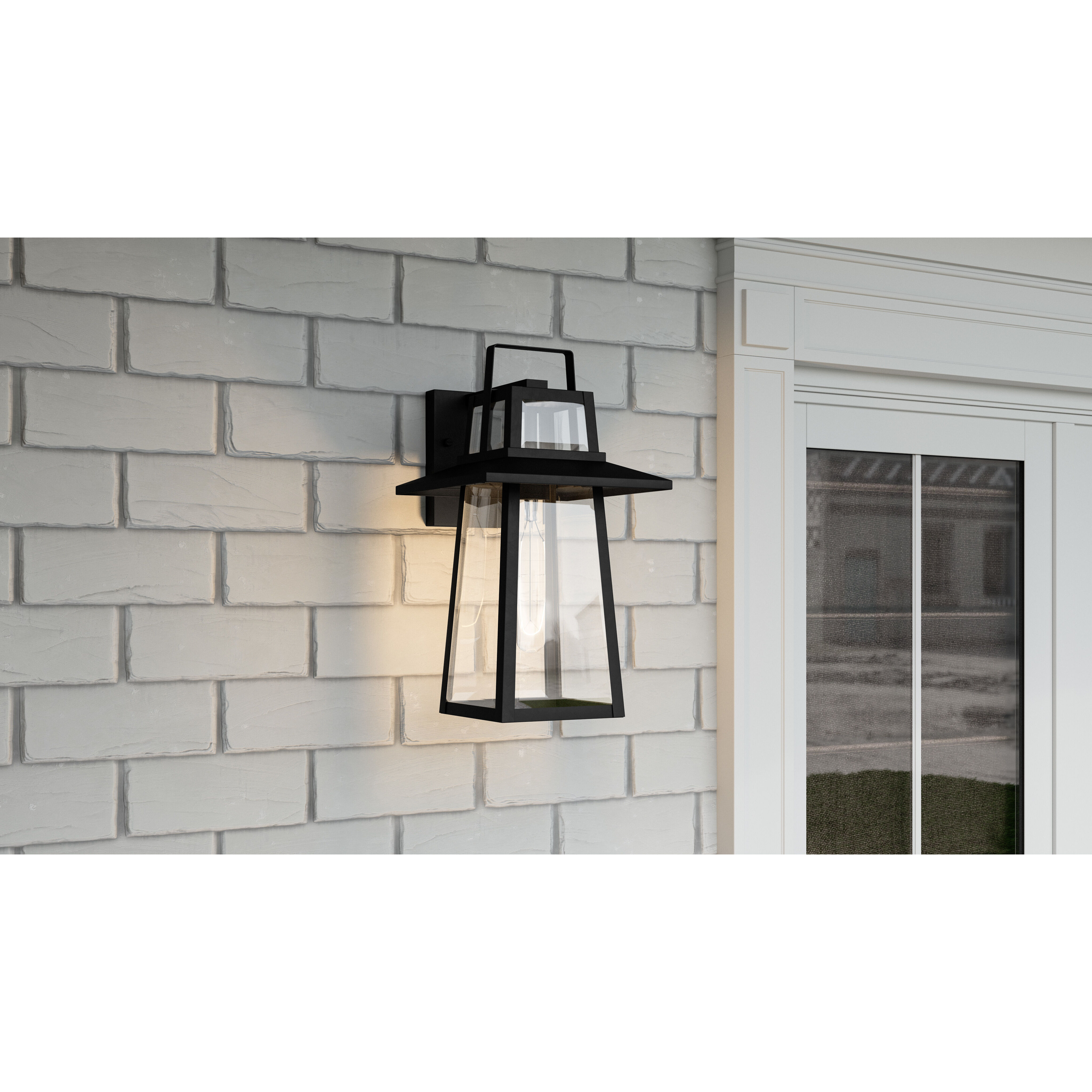 Devonport 1 Light 16 inch Matte Black Outdoor Wall Lantern