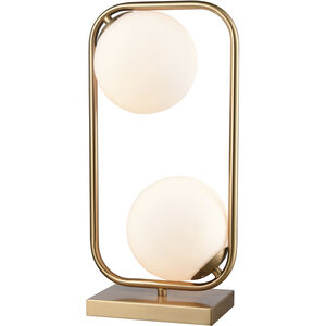 Moondance 18 inch 40 watt Aged Brass Table Lamp Portable Light, Square