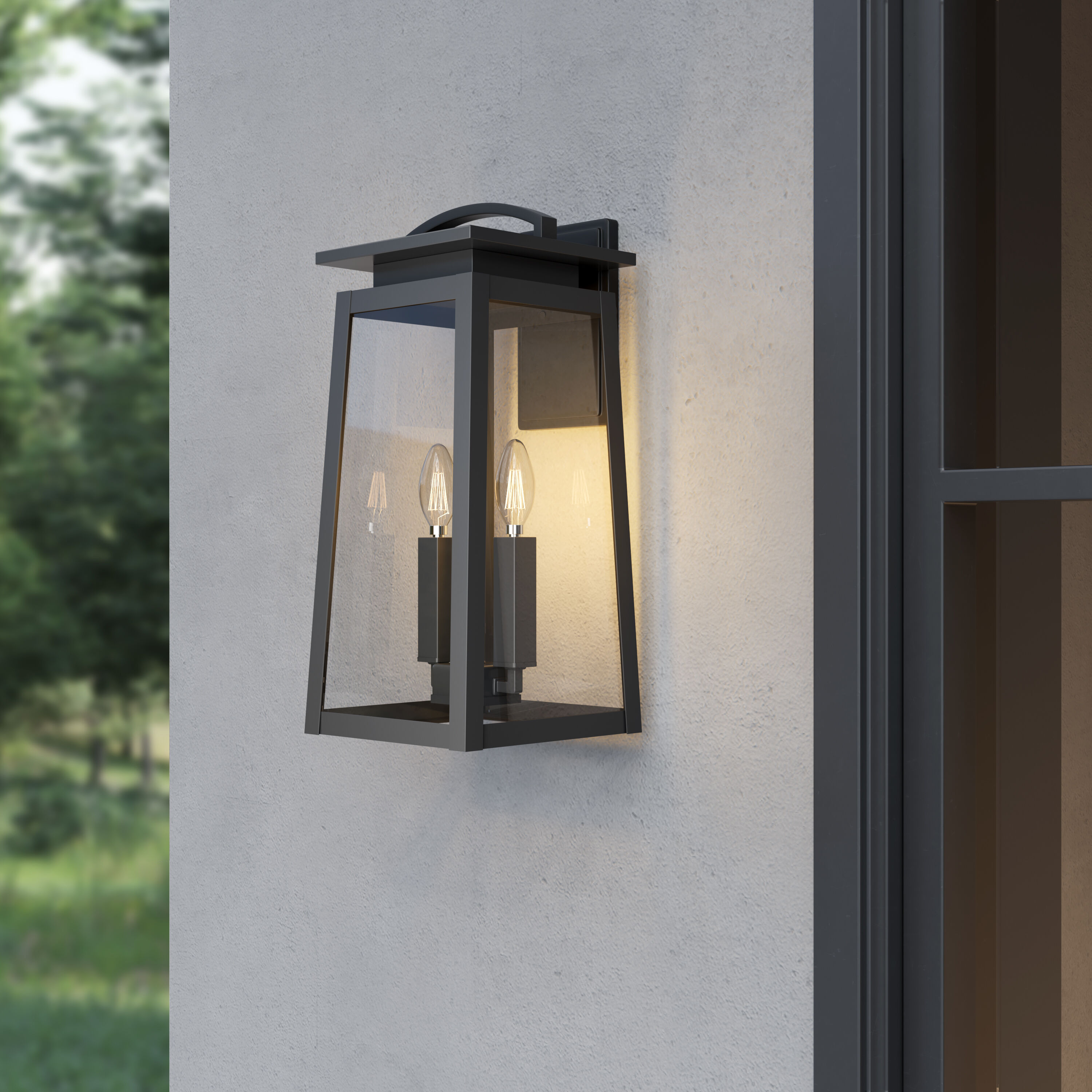 Kendrix 2 Light 17.5 inch Powder Coated Black Outdoor Wall Sconce