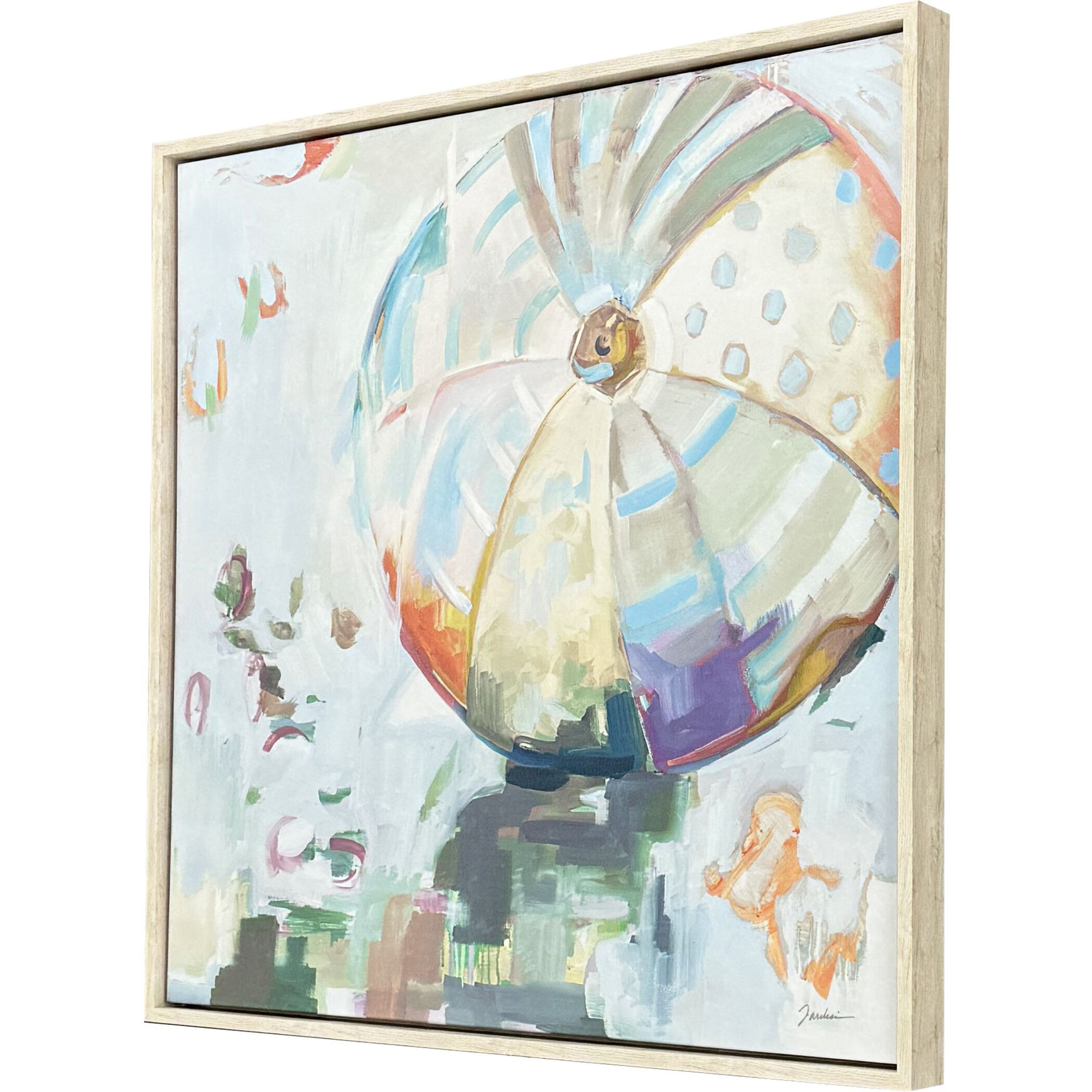 Beach Balls Blue and Brown and Green and Multi Canvas