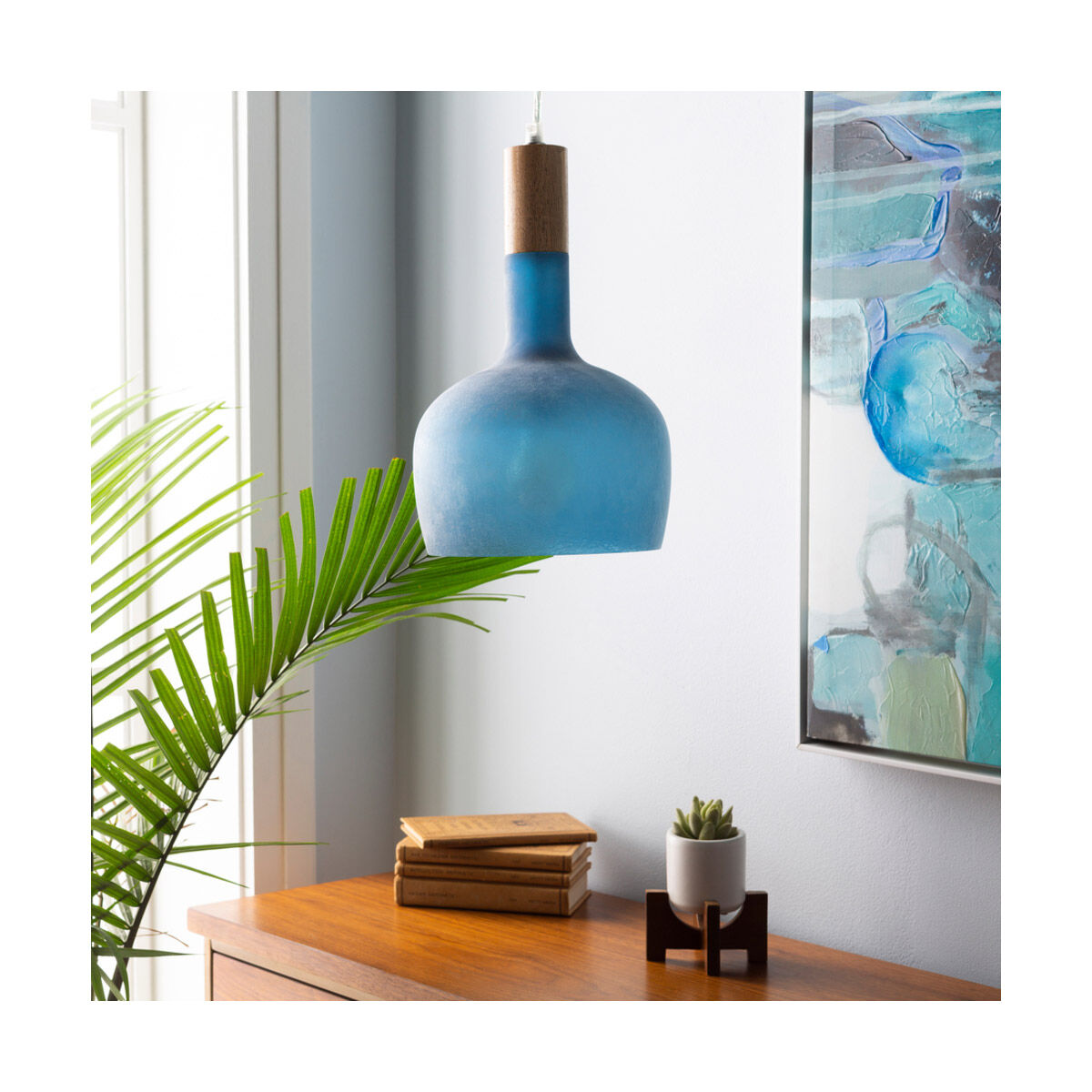 Storey 1 Light 9 inch Denim Pendant Ceiling Light
