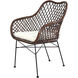 Palapa Black and Natural and White Armchair, With Cushion