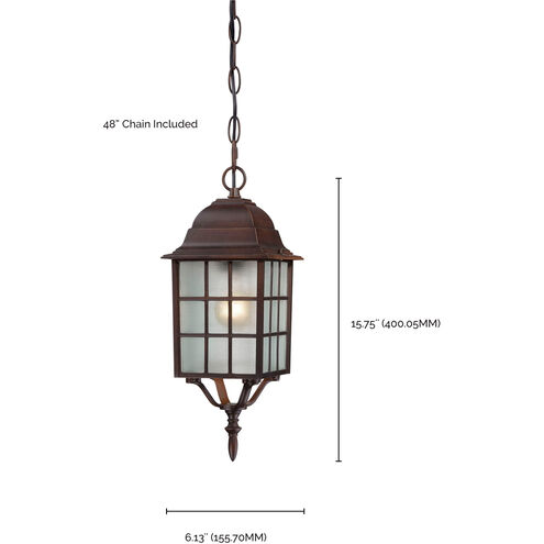 Adams 1 Light 6 inch Rustic Bronze Outdoor Hanging Lantern