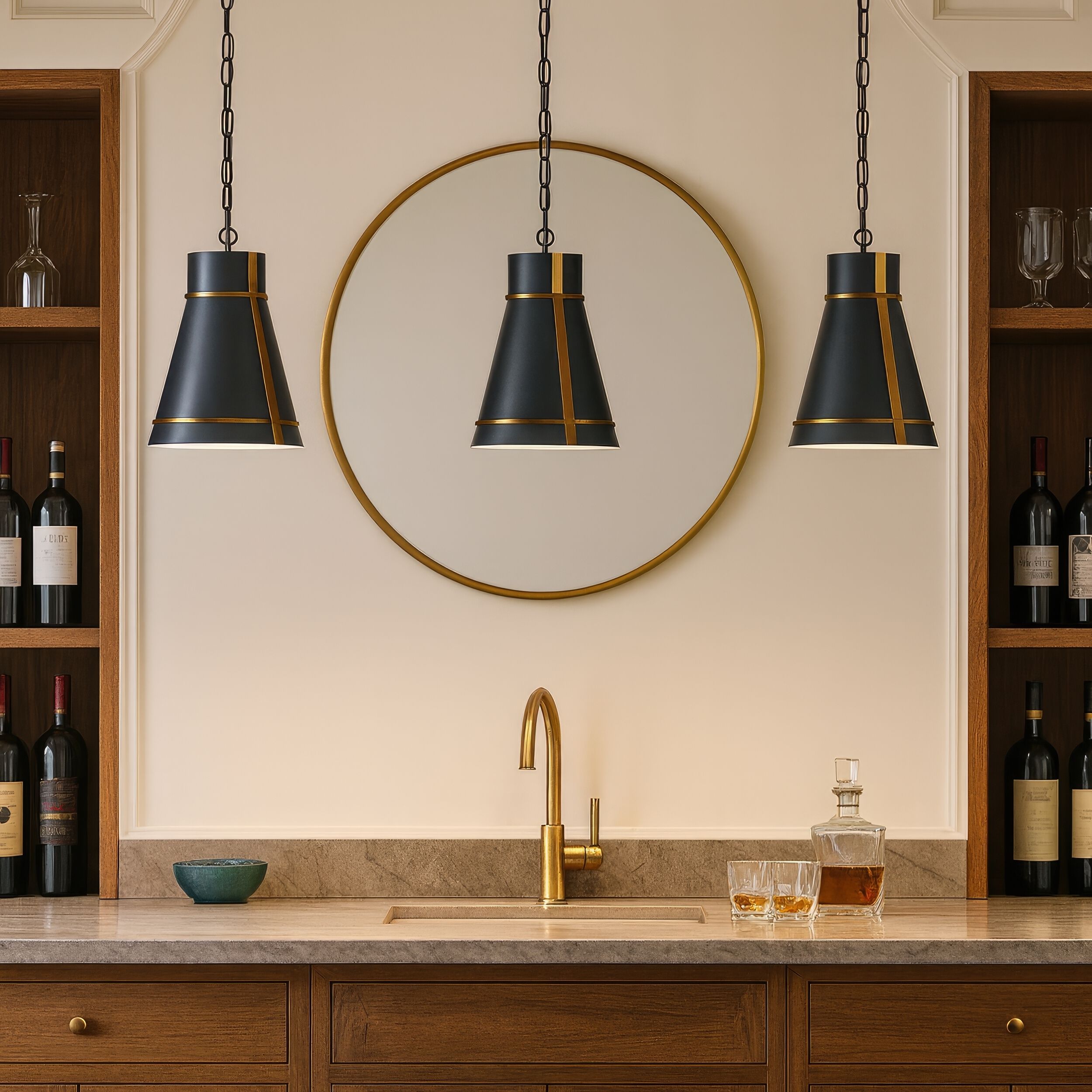 Brasserie 1 Light 12.5 inch Blackened Zinc and Heritage Bronze Mini Pendant Ceiling Light