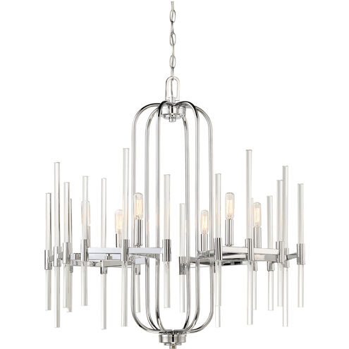 Pillar 6 Light 26 inch Chrome Chandelier Ceiling Light