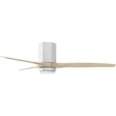 Facet 52 inch Matte White with Natural Blades Fan, Dual Mount