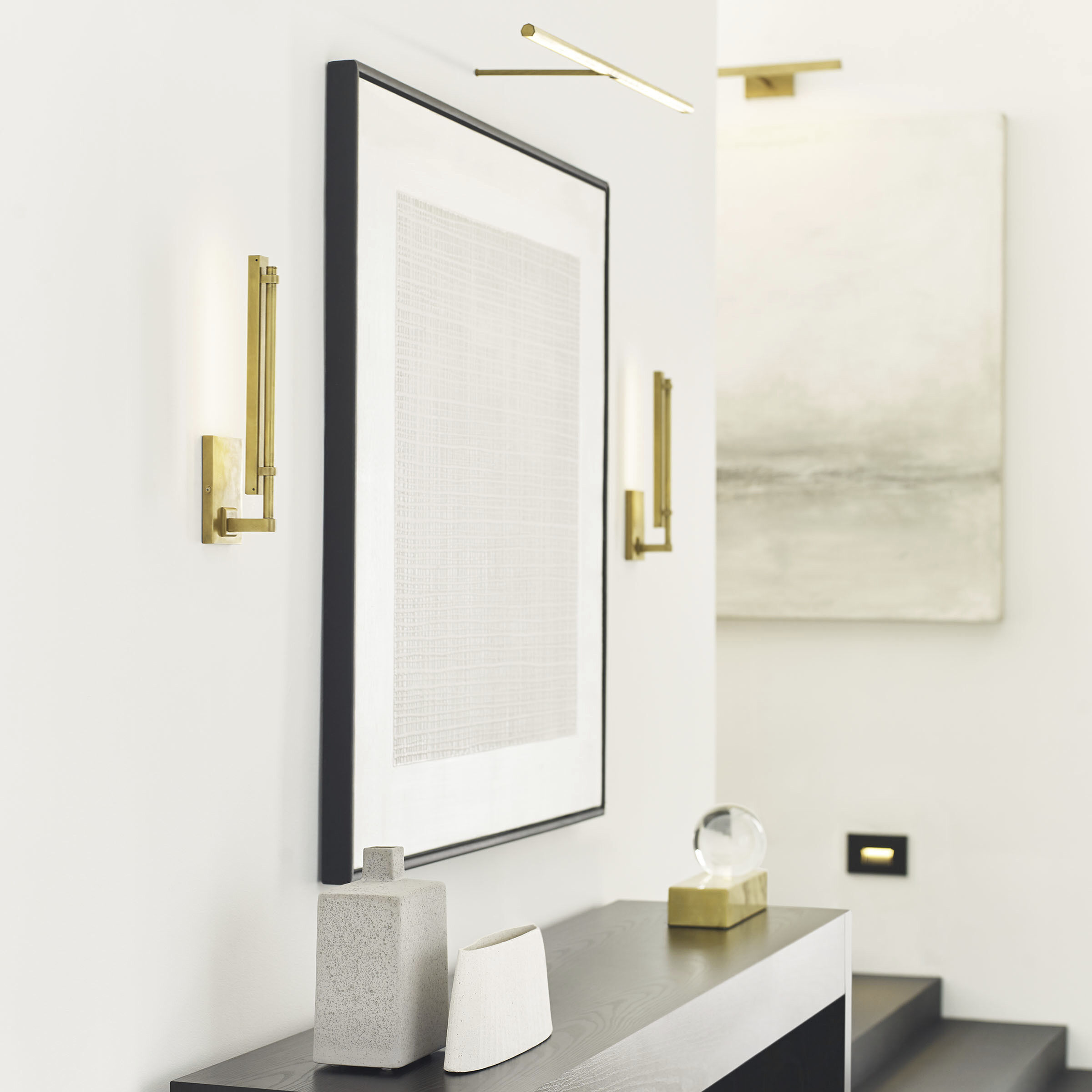 Sean Lavin Kal LED Natural Brass Bath Light Wall Light, Integrated LED