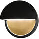 Ambiance LED 8 inch Carbon Matte Black with Champagne Gold ADA Wall Sconce Wall Light, Closed Top Fixture, Dome