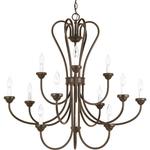 Heart 12 Light 36 inch Antique Bronze Chandelier Ceiling Light