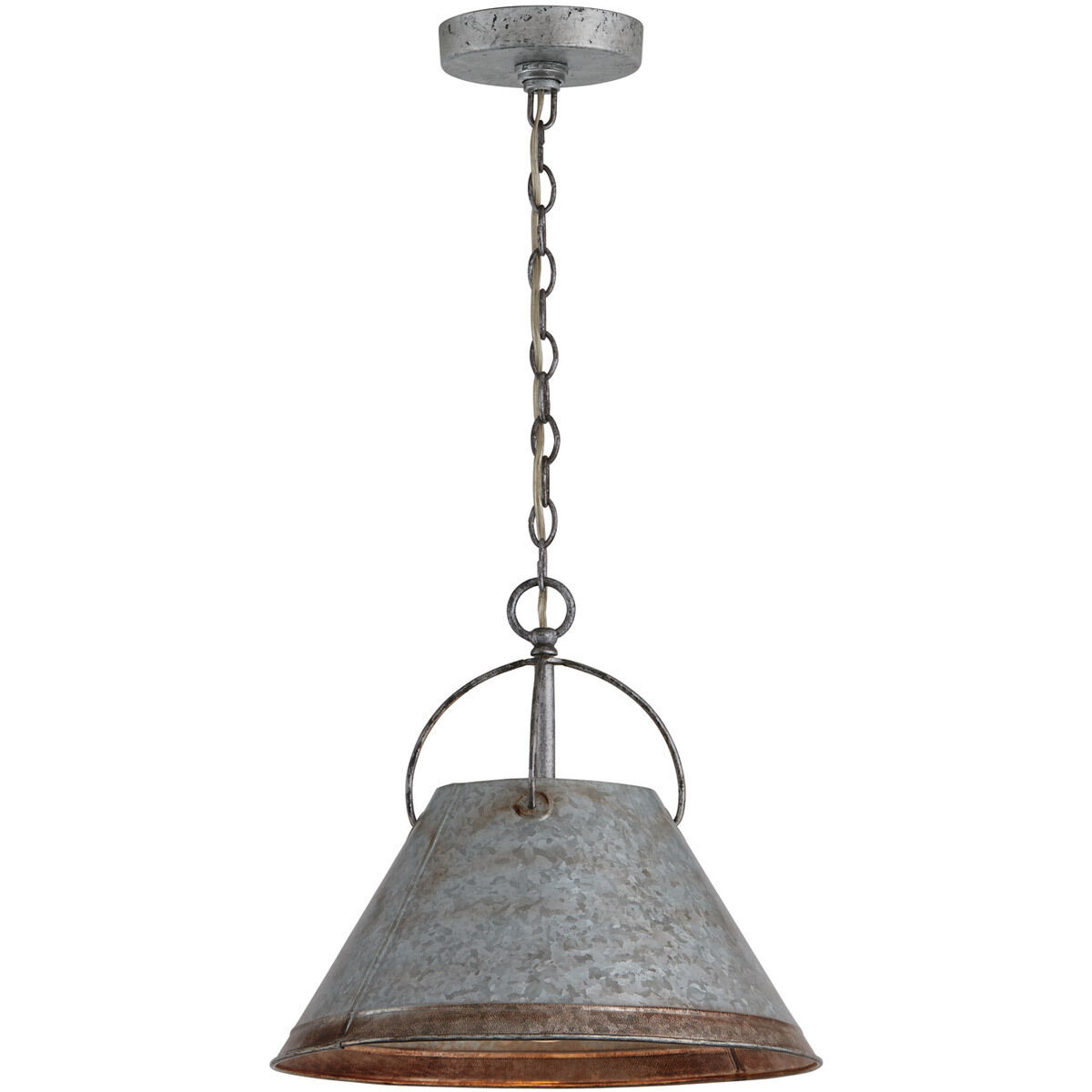 Alvin 1 Light 13.75 inch Antique Galvanized Pendant Ceiling Light